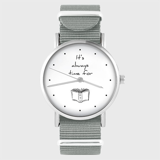 zegarki unisex Zegarek - It is always time for a book - szary