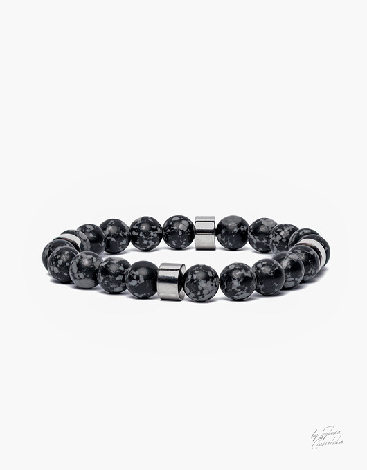 biżuteria męska Magia Kamieni: Obsydian Alabaster