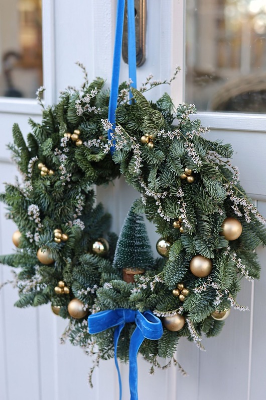 wianki bożonarodzeniowe Naturalny Wianek Świąteczny, Wianek Bożonarodzeniowy z Jodły Nobilis