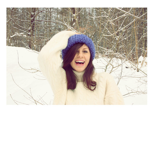 czapki damskie Chabrowa czapka  chunky beanie  z wełną