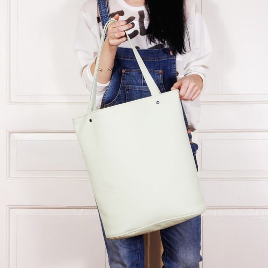 Shopper bag XL pastelowy zielony / pojemna torba hairoo