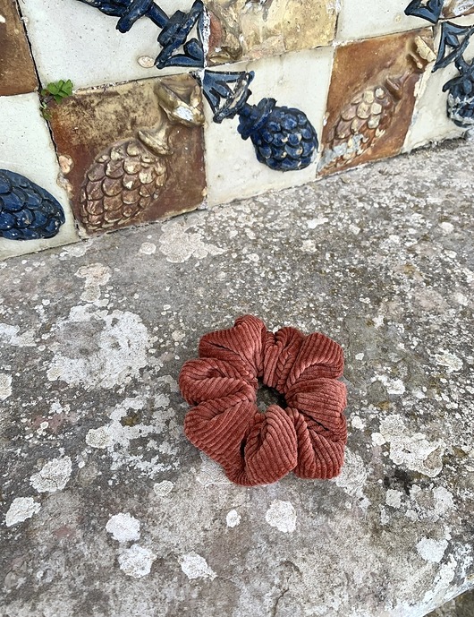 gumki do włosów Sztruksowa scrunchie Copper