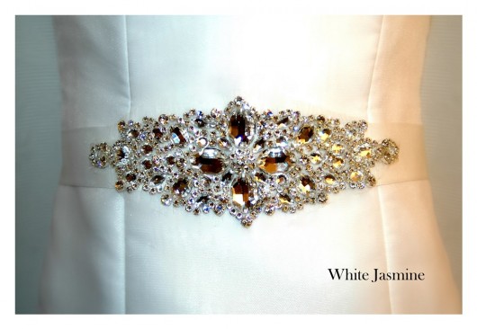 Ozdobny pas do sukni ślubnej White Jasmine