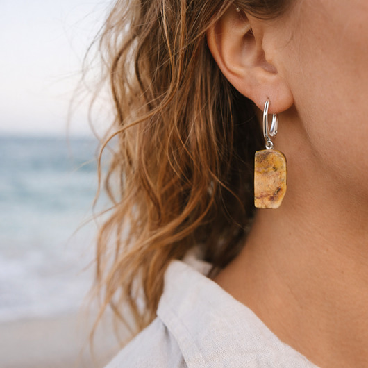 kolczyki z kamieniami Kolczyki bursztyn bałtycki, Naturalne kolczyki bursztynowe