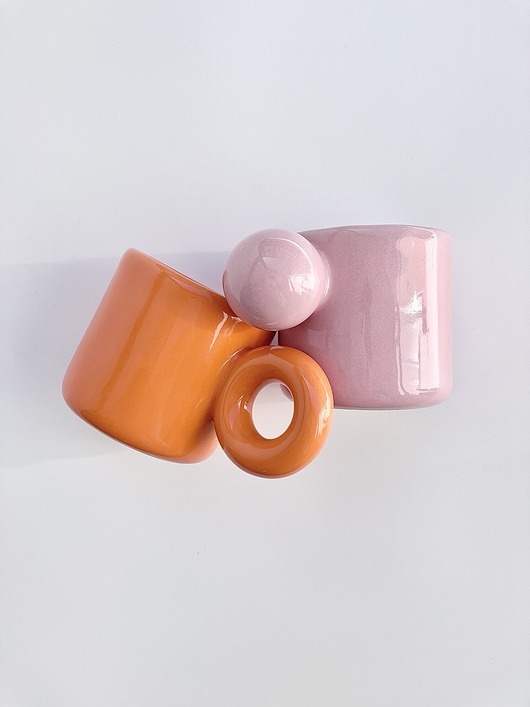 kubki Filiżanki Orange+Pink /100ml/ z serii GOOD VIBES CLLTV