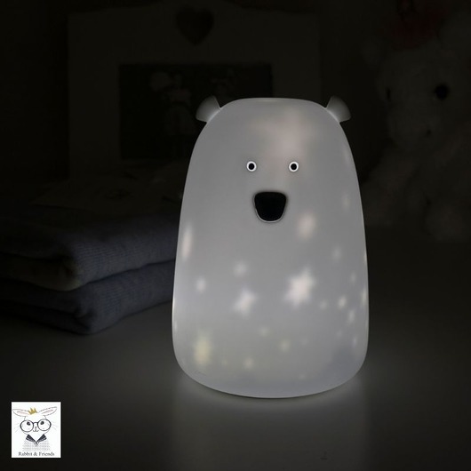 Lampka Silikonowa Miś Duża w Gwiazdki Biała MIA home