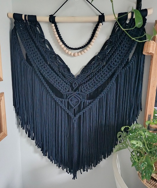 makramy OD RĘKI Makrama Salsa 80 cm granat