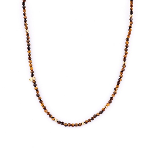 biżuteria męska Męski naszyjnik z Tygrysiego oka Krótki ok. 76 cm