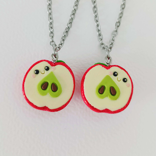 naszyjniki - inne Naszyjniki Dwie Połówki Jabłka
