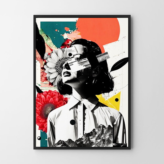 plakaty Plakat Kolaż dziewczyna wersja vintage