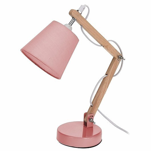 Lampa Biurkowa z Abażurem Różowa MIA home