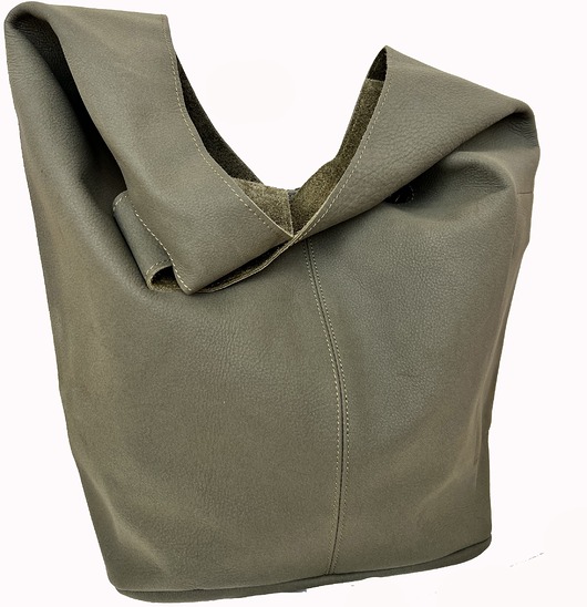 torby na ramię Duża skórzana damska torba na ramię - worek