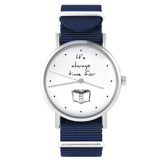 Zegarek - Time for book - granatowy,nylonowy yenoo