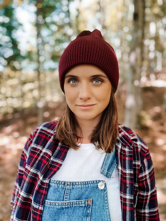 czapki damskie ŁANIA - czapka 100% wełna merino - bordowy