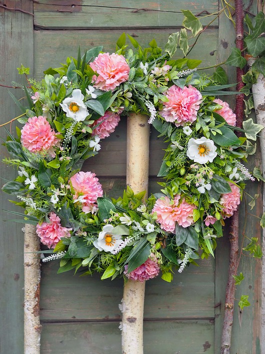 Wiosenny wianek kwiatowy DIANTHUS XXL FlodiaAtelier