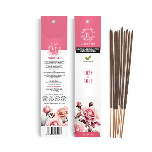 zapachy - inne Naturalne Kadzidła Indyjskie Róża 10szt.(16g)- Your Candle