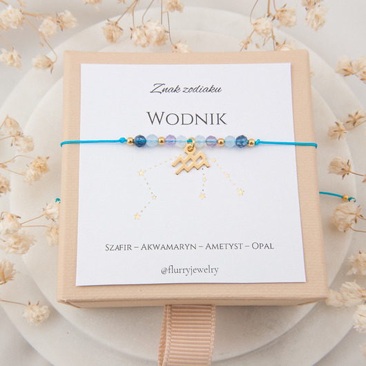 bransoletki z kamieni naturalnych Bransoletka Znak zodiaku - Wodnik - Zodiak