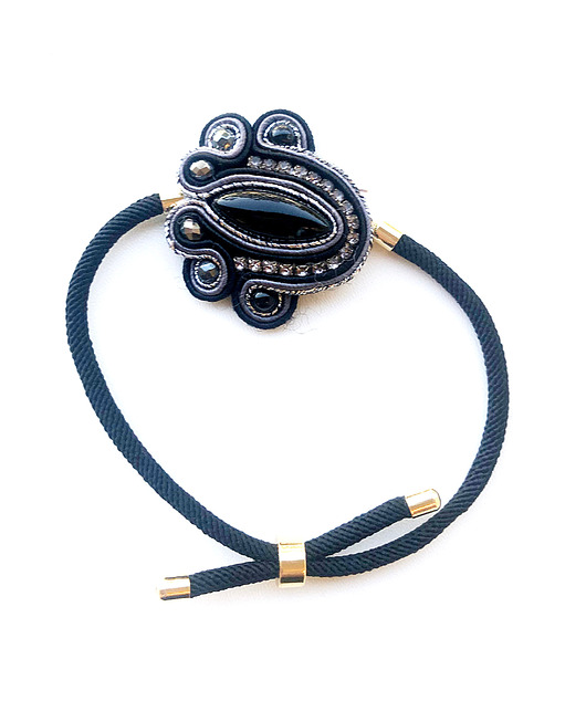 bransoletki soutache Elegancka sutaszowa bransoletka BLACK