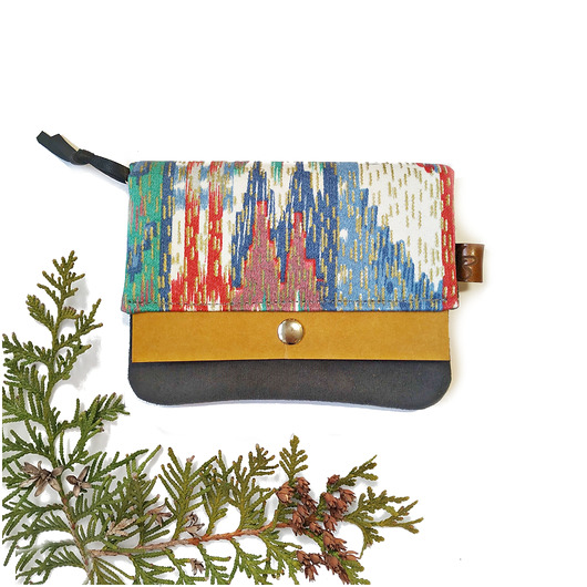 portfele damskie Portfel Boho Mini - Abstrakcja z Upcyklingu