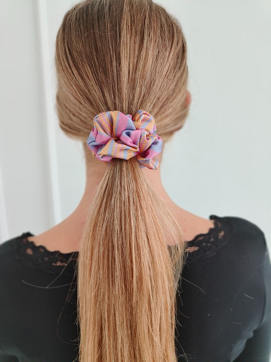gumki do włosów Gumka jedwabna, scrunchie, pink lemoniade MIDI