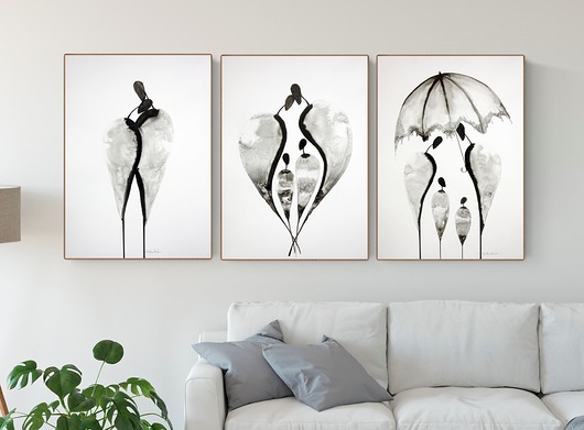 ZAMÓWIENIE  - zestaw 3 grafik 50x70 cm  Krystyna Siwek Art