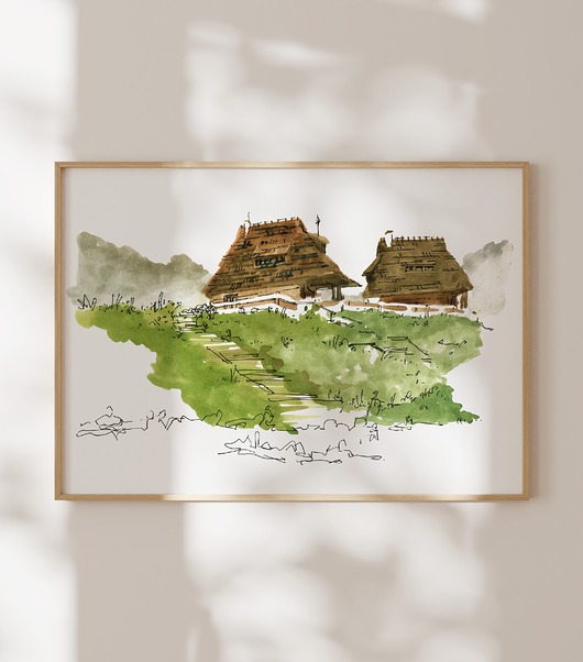 grafiki i ilustracje Domki w Bystrem