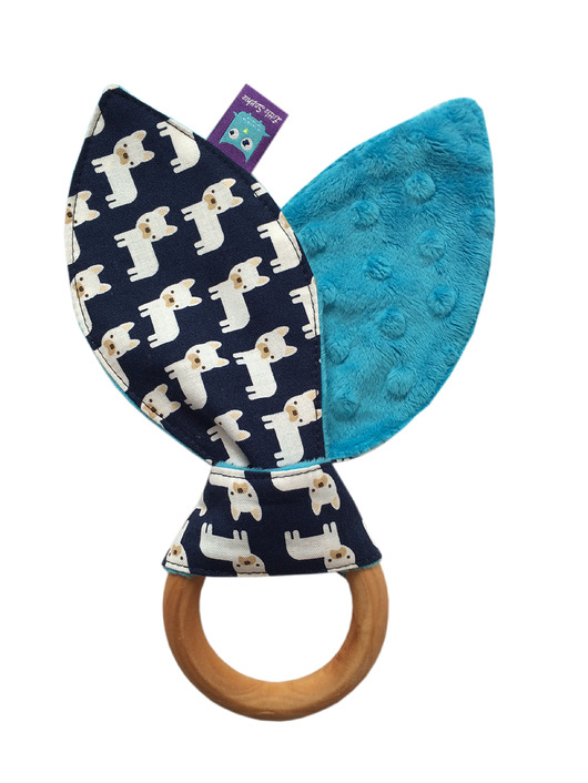 Gryzak Wooden Ring - motyw BULDOŻKI Little Sophie