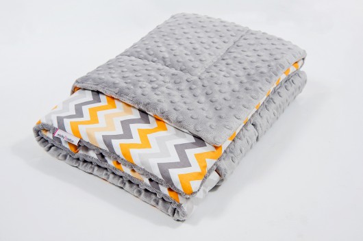 Mięciutki kocyk minky w szare zygzaki - 75x100 Minky and Cotton
