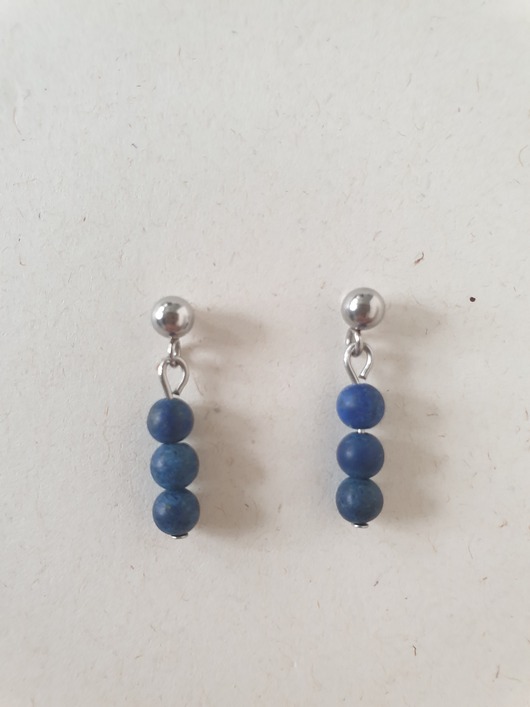 kolczyki z kamieniami Kolczyki DROPSY MINI lapis lazuli, stal