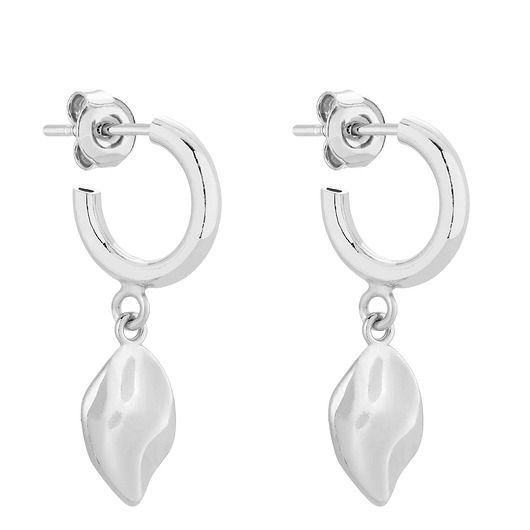 kolczyki srebrne Srebrne półkola S z łezką