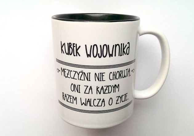 KUBEK Wojownika z CZARNYM WNĘTRZEM FarrowDesign
