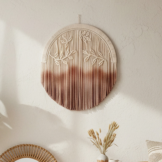 makramy Makrama z motywem liści Nature