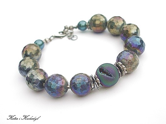 Labradoryty mystic and titanium  - bransoletka Katia i krokodyl