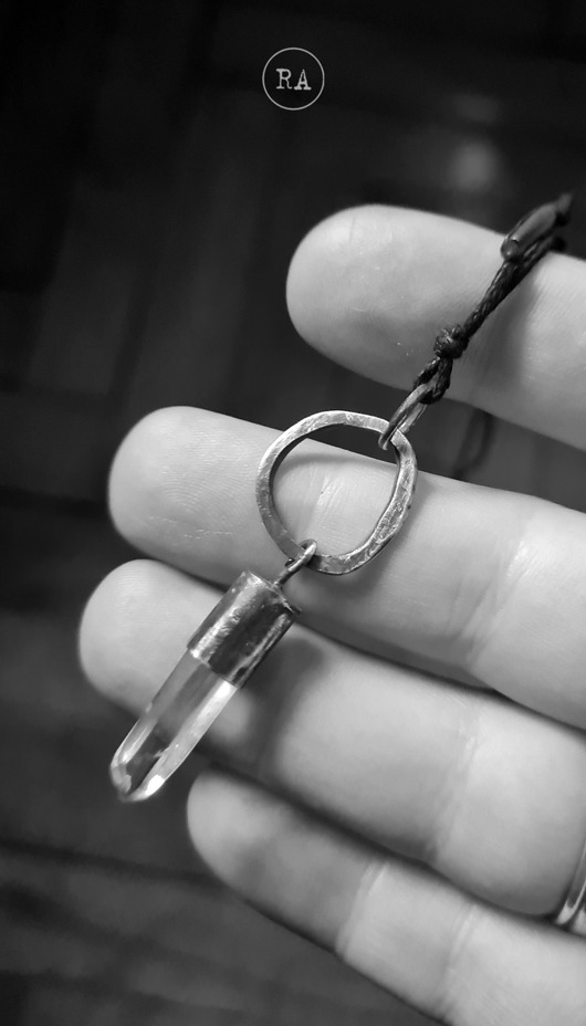 wisiory SREBRO Kryształ górski - naszyjnik Q24k2