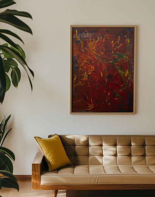 plakaty Ciemnoczerwony Abstrakcyjny Plakat Fine Art