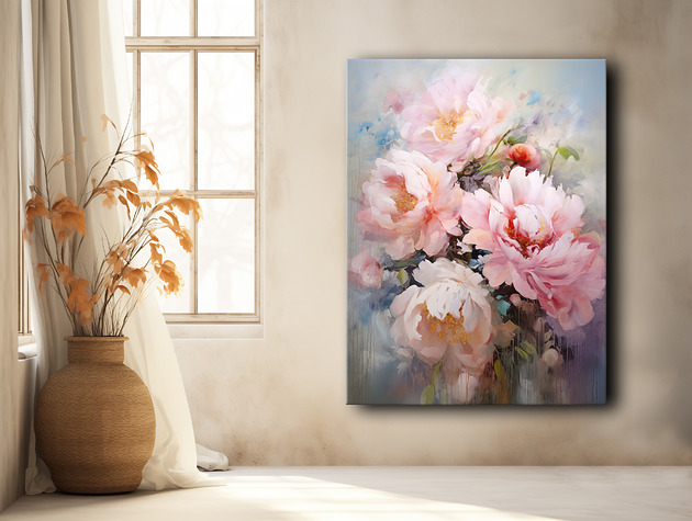 plakaty Peonie i róże - Plakat - Olej, Boho, Abstrakcja
