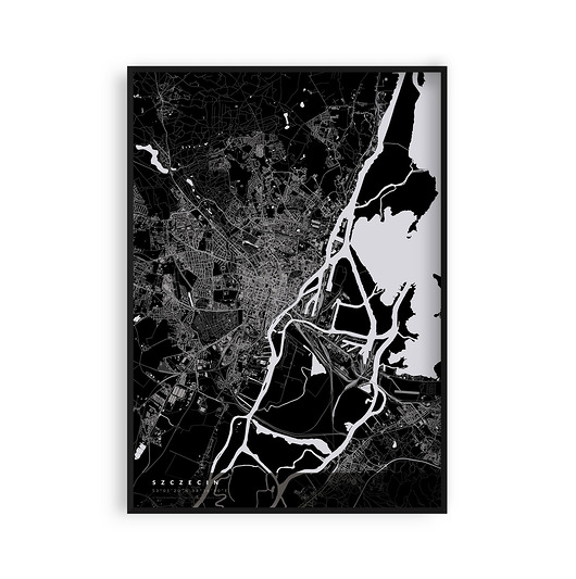 plakaty Szczecin - mapa miasta  plakat z mapą Szczecina