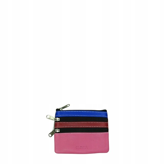 portfele damskie Saszetka skórzana na klucze z kółkiem monety bilonówka skórzana OLIVKA