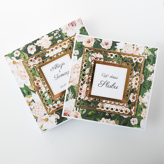 zaproszenia i kartki na ślub Personalizowana kartka ślubna w pudełku