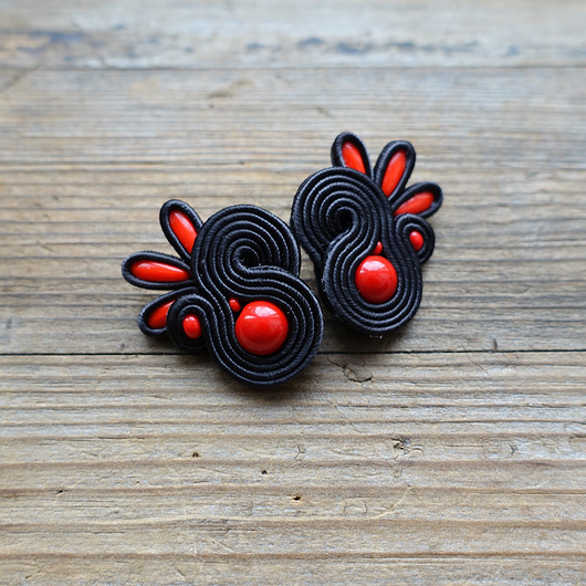 Flamenco collection- PILAR- kolczyki Soutache Mró Soutache
