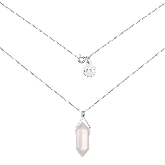 srebrne naszyjniki Srebrny naszyjnik z małym agatem szarym