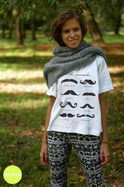 Wąsiasty Cropped TEE rozmiar S+M dla 12101948 MUSHKA