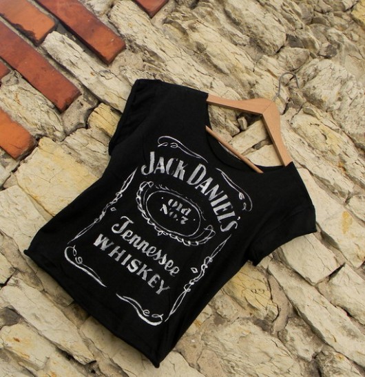 Jack Daniel&#039;s czarna bluzka oversize [40 L] Marvellousette