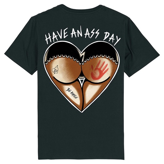 Koszulka czarna męska - unisex - Have an ass day BeHustle Apparel