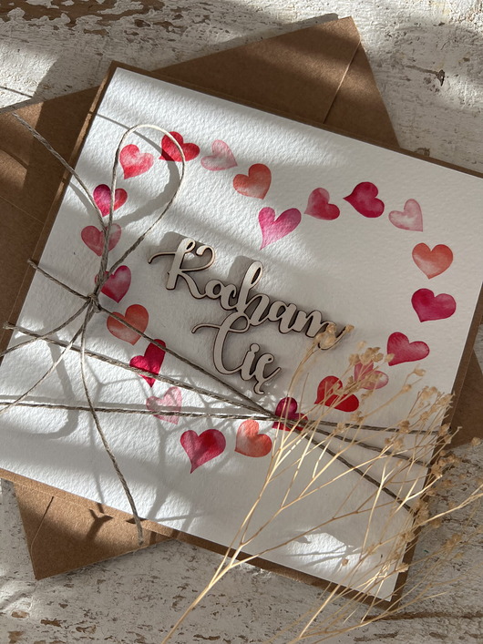 kartki scrapbooking Wyjątkowa ręcznie robiona kartka prezent na walentynki, walentynkowa - walent