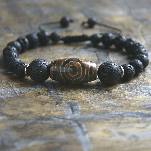 NEW! LUX.męska bransoletka : tibetan agate kaktusia