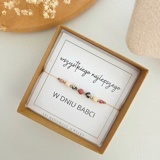bransoletki z kamieni naturalnych Bransoletka z dedykacją na DZIEŃ BABCI