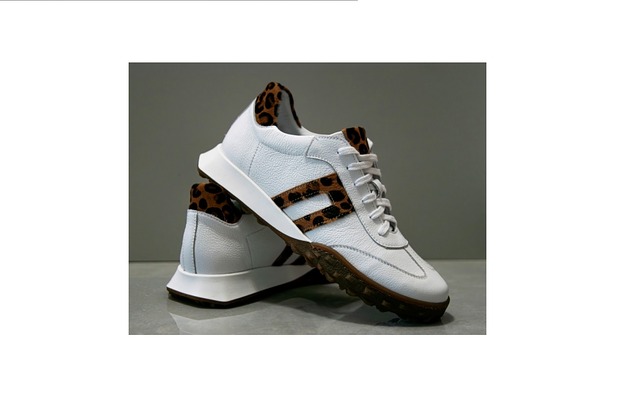 sneakersy damskie Sneakersyi skórzane panterka  (7220)