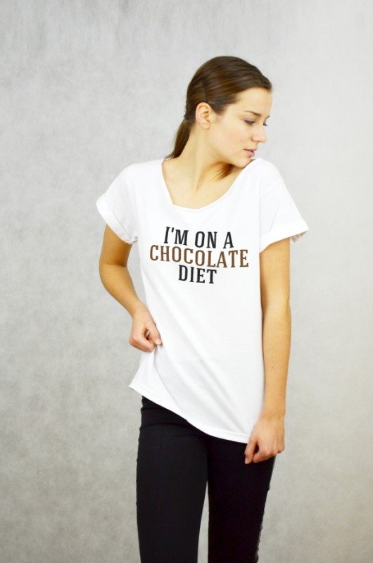 CHOCOLATE DIET  - Koszulka Oversize szeroki deko GAU great as You