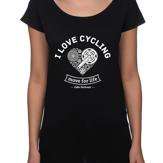 t-shirt damskie Koszulka damska oversize. I love cycling